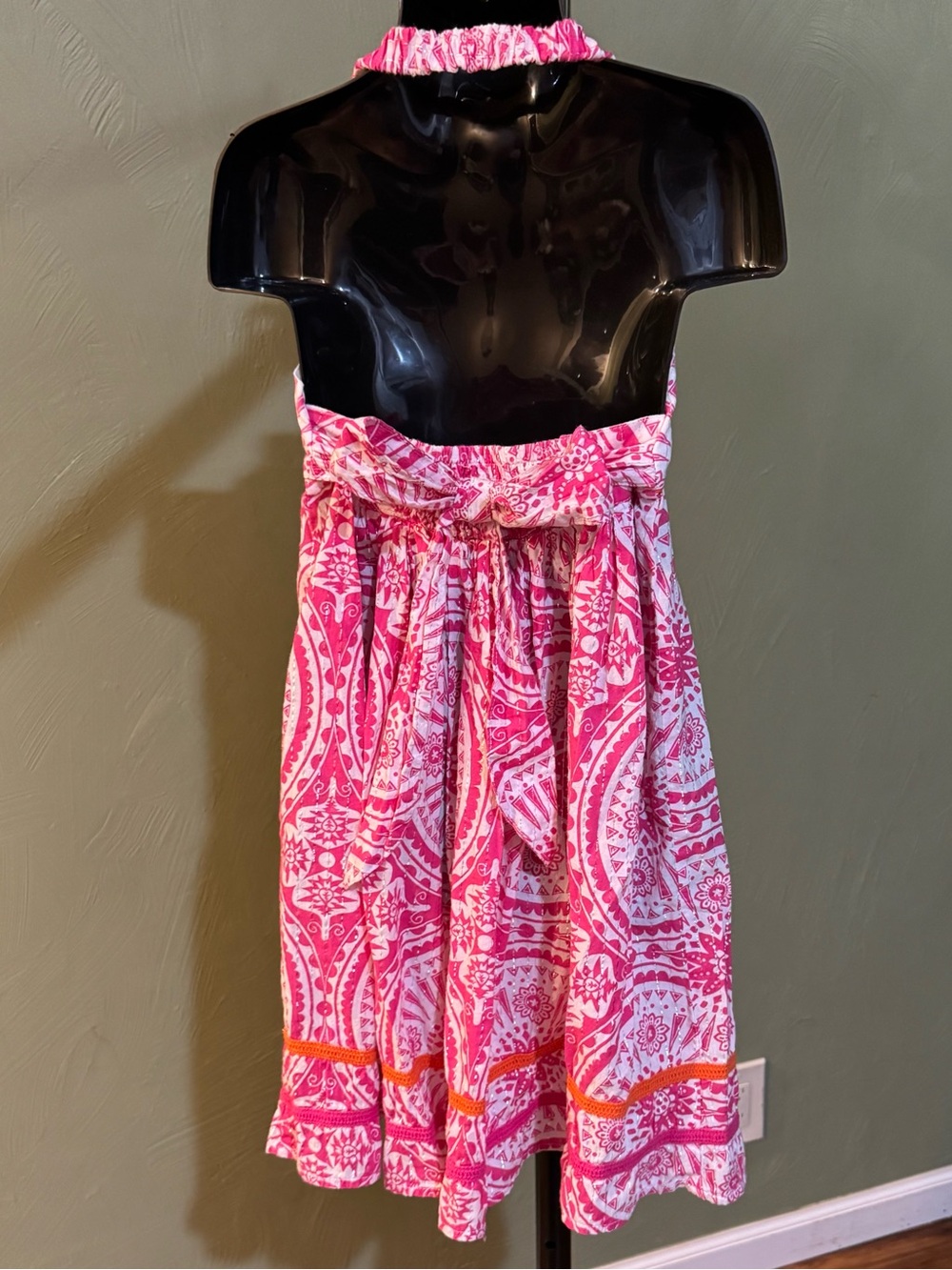 The Children’s Place Girls Pink White Medallion Halter Sundress Size 6 (Small) - Picture 6 of 12